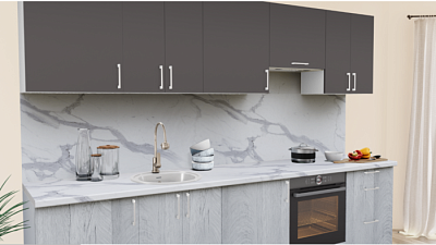 Кухня на заказ Грей нубук 2116